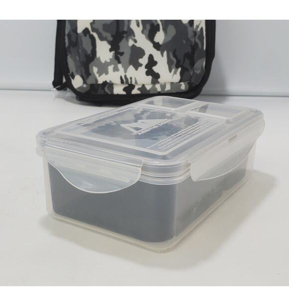 Arctic Zone Small Insulated Lunch Tote, Black Camo w/ 4 Plastic Bento Containers - Picture 3 of 6
